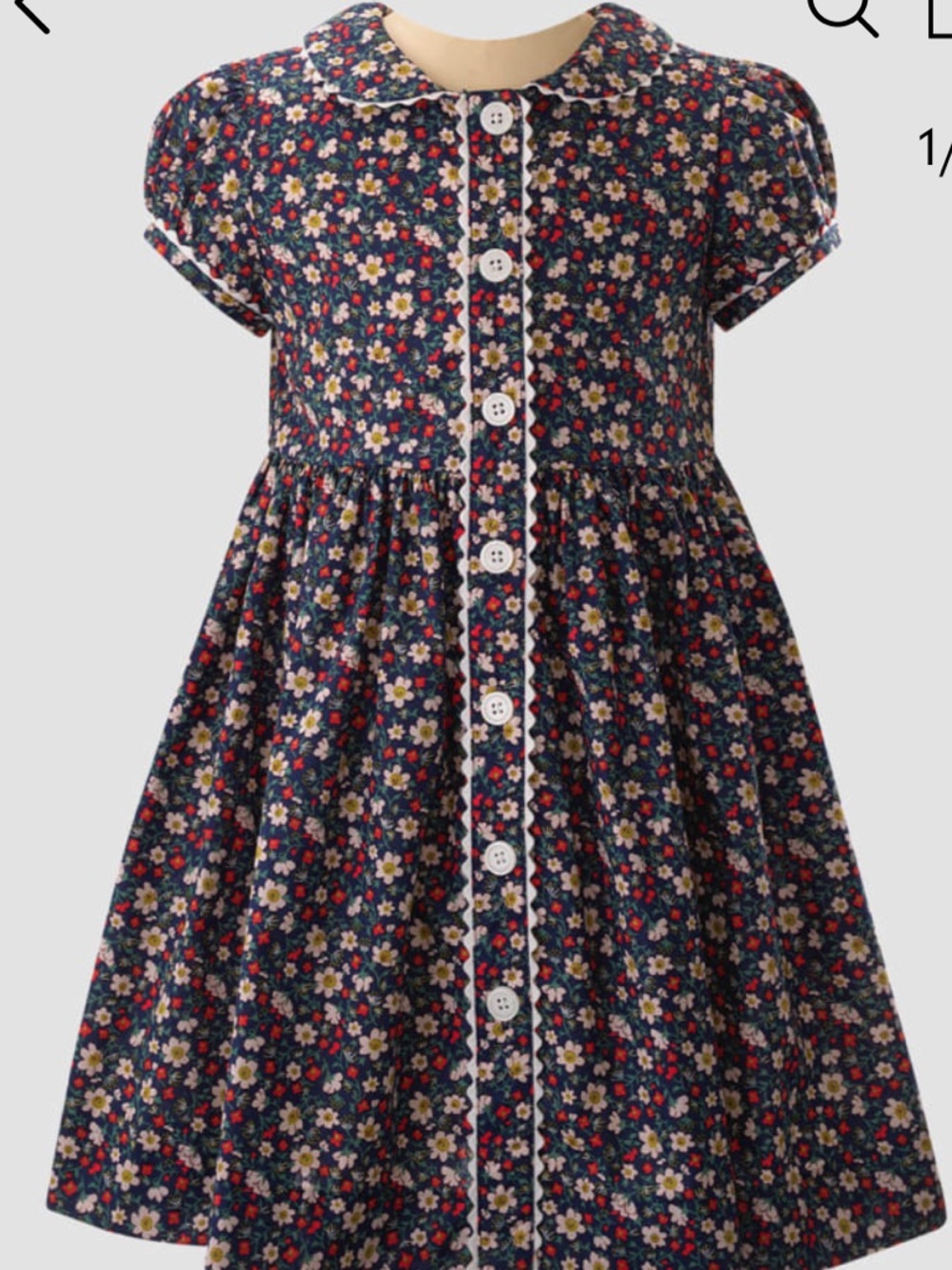 Rachel & Riley Girls' Navy Floral Button-Front Dress